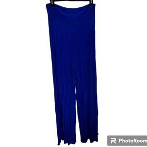 Lapis Palazzo Pleated Royal Blue Wide Leg Pants EUC Size L